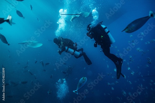 This photo is about scuba diving in the Maldives Islands. Starting from Male Airport, the photos range from underwater shots to mermaid shots by boat. This photo is about scuba diving in the Maldives © Bikini Biker