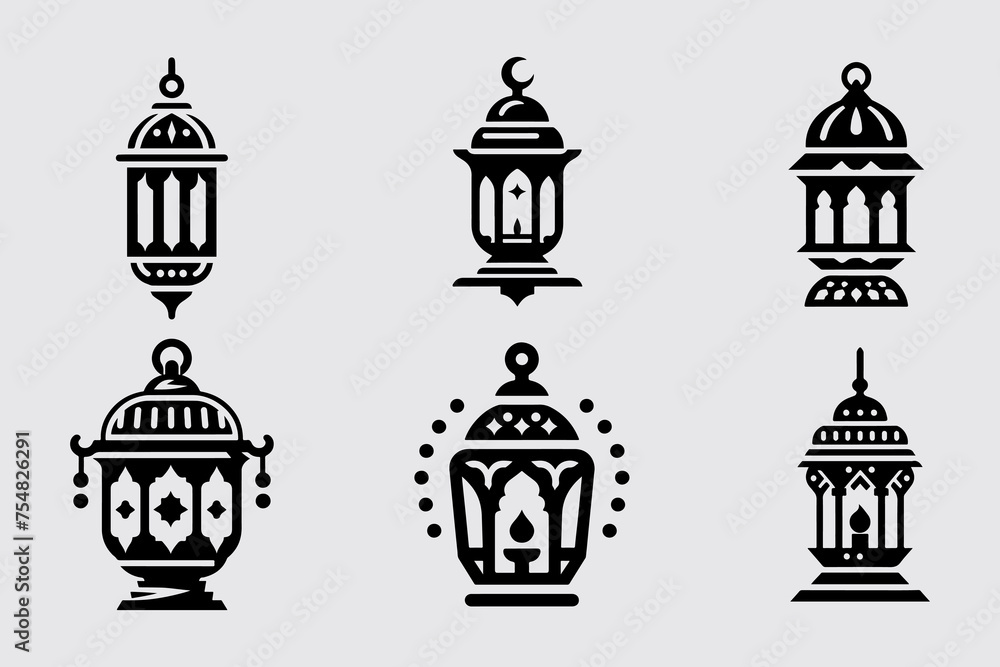 Illustrations of Islamic Lantern that can be edited are suitable for use during Eid al-Fitr and Eid al-Adha