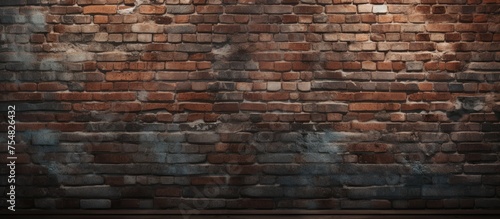 A solid brick wall with a light fixture mounted on it  casting a bright glow in the surrounding area. The light illuminates the textured surface of the bricks  creating a striking contrast.