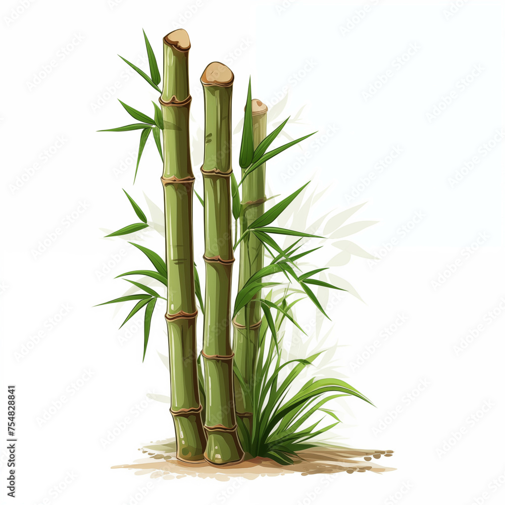 Picture of auspicious bamboo trees on a white background. Picture of auspicious bamboo trees on a white background.