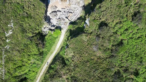 aerial view of a beach between canals