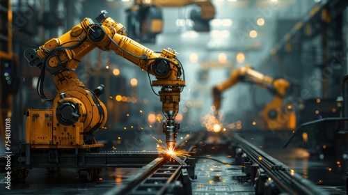 Welding robotics and digital manufacturing operation industry