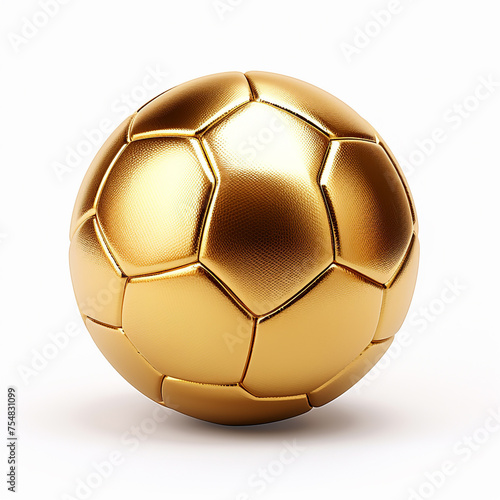 golden soccer ball on white background --v 5.2    reated with Generative Ai