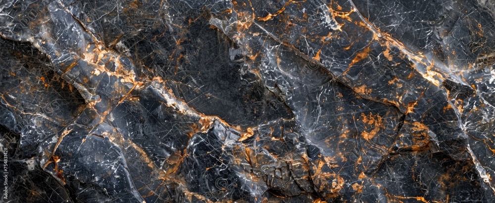 Macro shot of polished granite, showcasing its glossy finish and intricate details for an elegant background