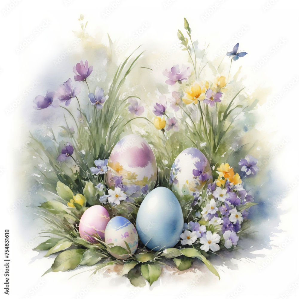 Watercolor Easter Card Watercolor Easter Card