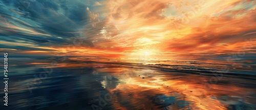 sunset over the ocean © Lemar