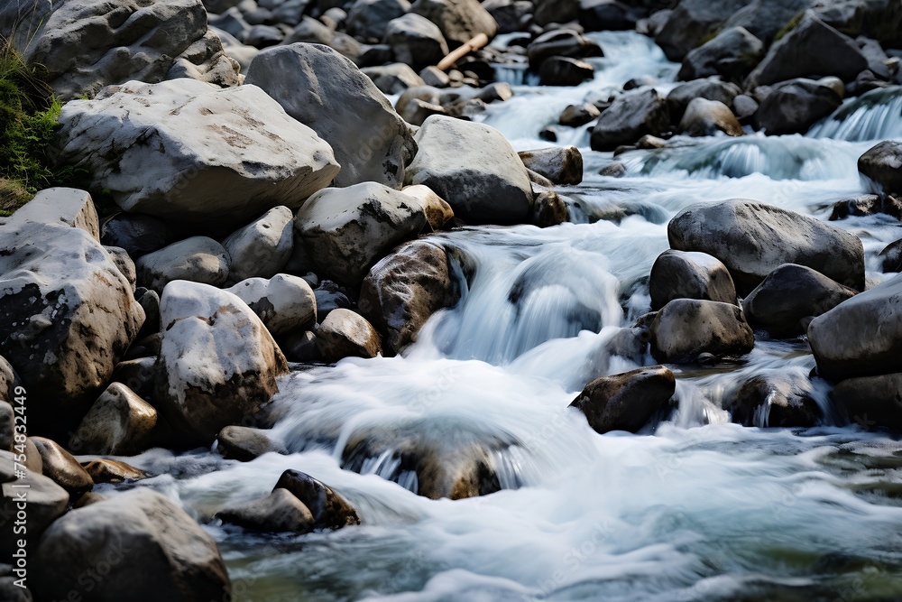 Mountain stream flowing through the forest. Natural background Mountain stream flowing through the forest. Natural background