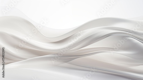 silver wavy silk fabric white background