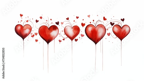 valentine hearts  on white background