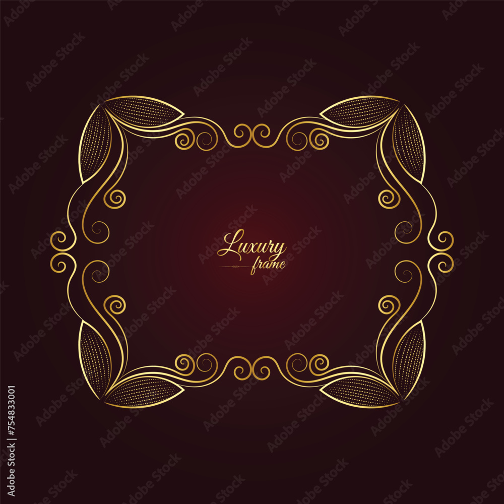 Vector Flower Decorative Gold Frames And luxury Floral frame