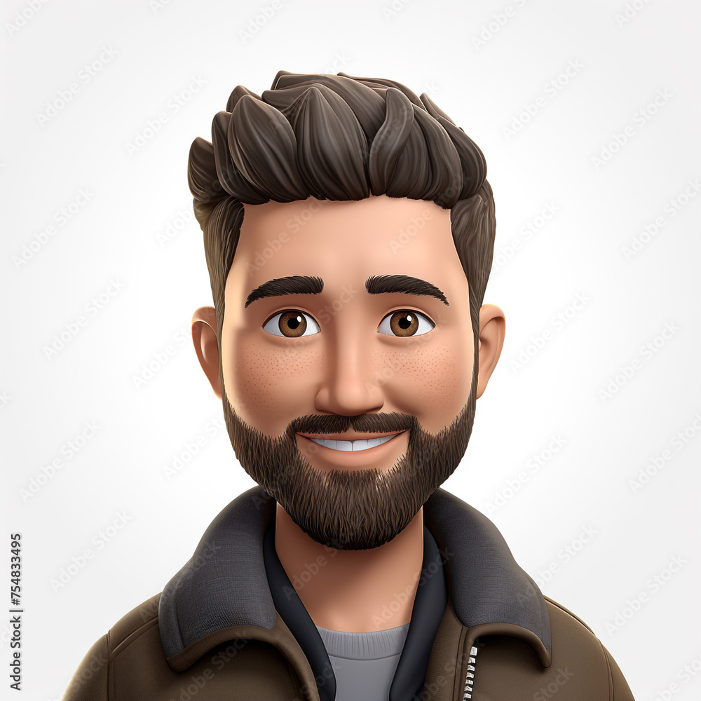 Memoji very handsome smiling man on a white background сreated with Generative Ai Memoji very handsome smiling man on a white background сreated with Generative Ai