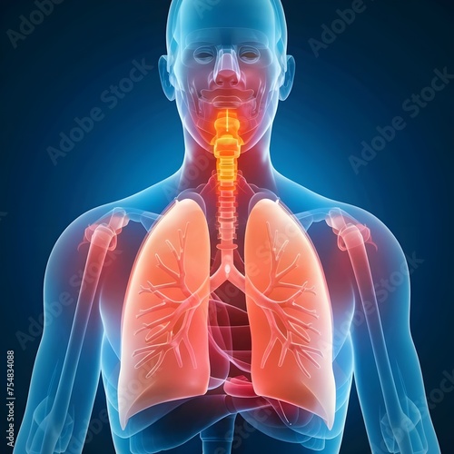 3d rendered illustration of  human lung,sgenerative ai photo