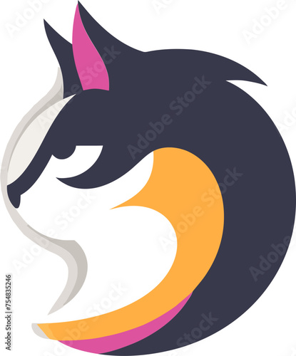 Enchanting Feline Emblem Whimsical Cat Logo Vector Design