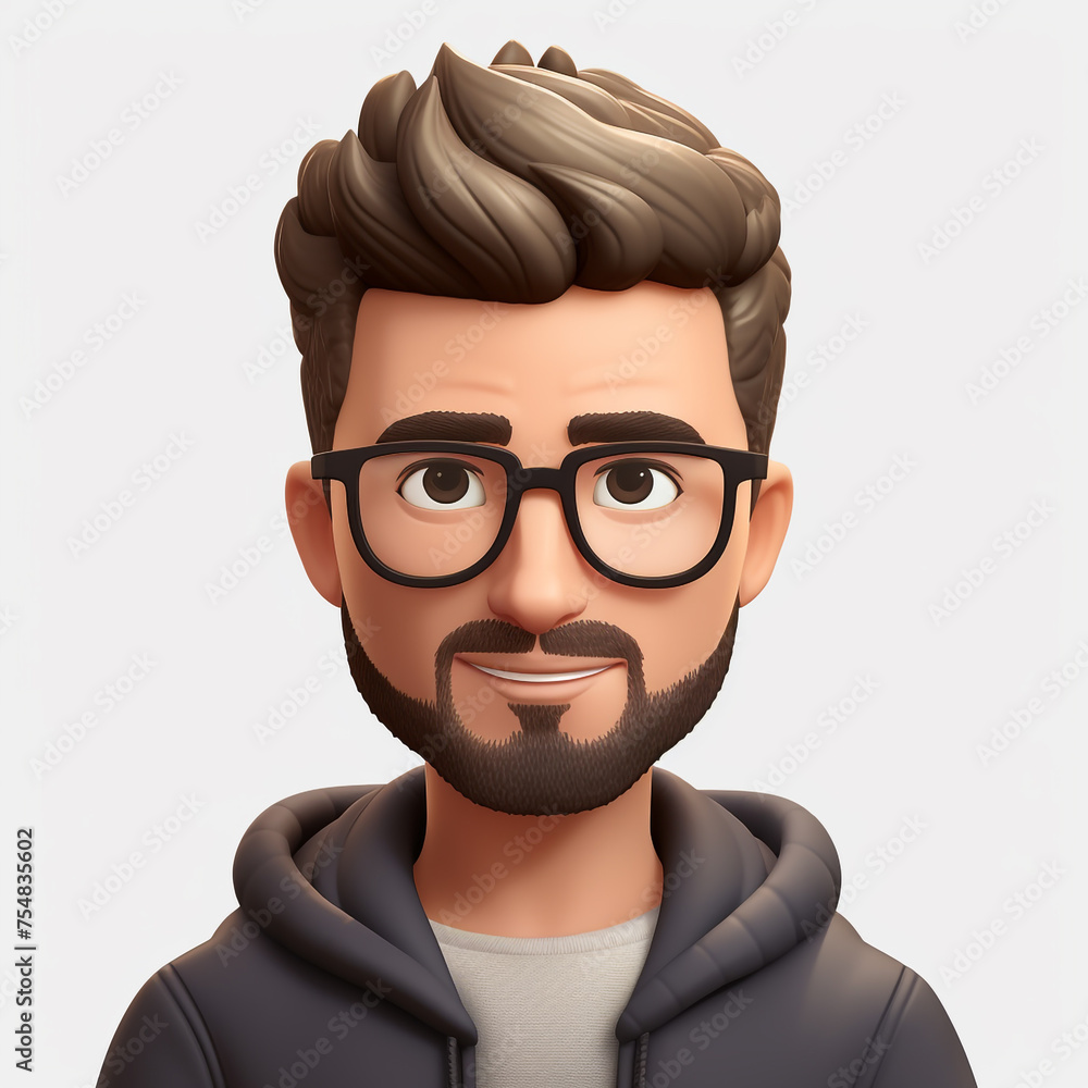 Memoji handsome man on white background сreated with Generative Ai Memoji handsome man on white background сreated with Generative Ai