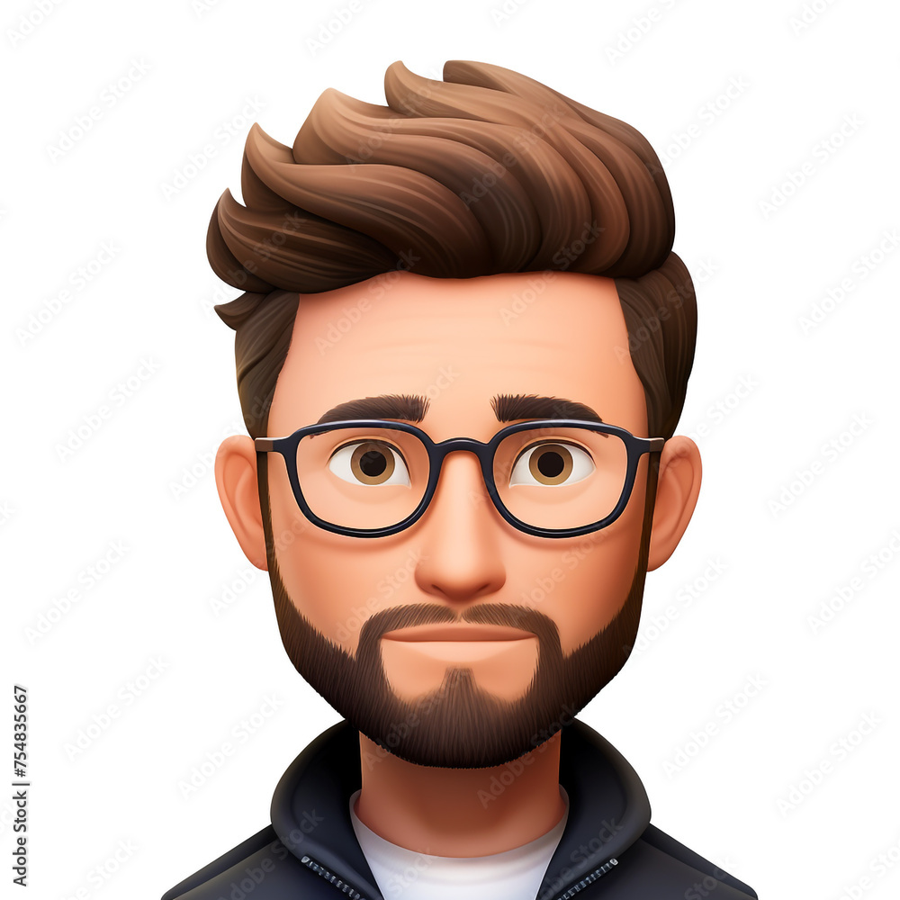Memoji handsome man on white background сreated with Generative Ai Memoji handsome man on white background сreated with Generative Ai