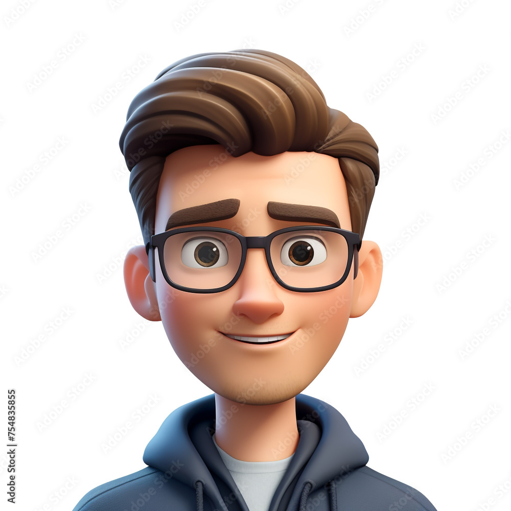 Memoji handsome man on white background сreated with Generative Ai Memoji handsome man on white background сreated with Generative Ai