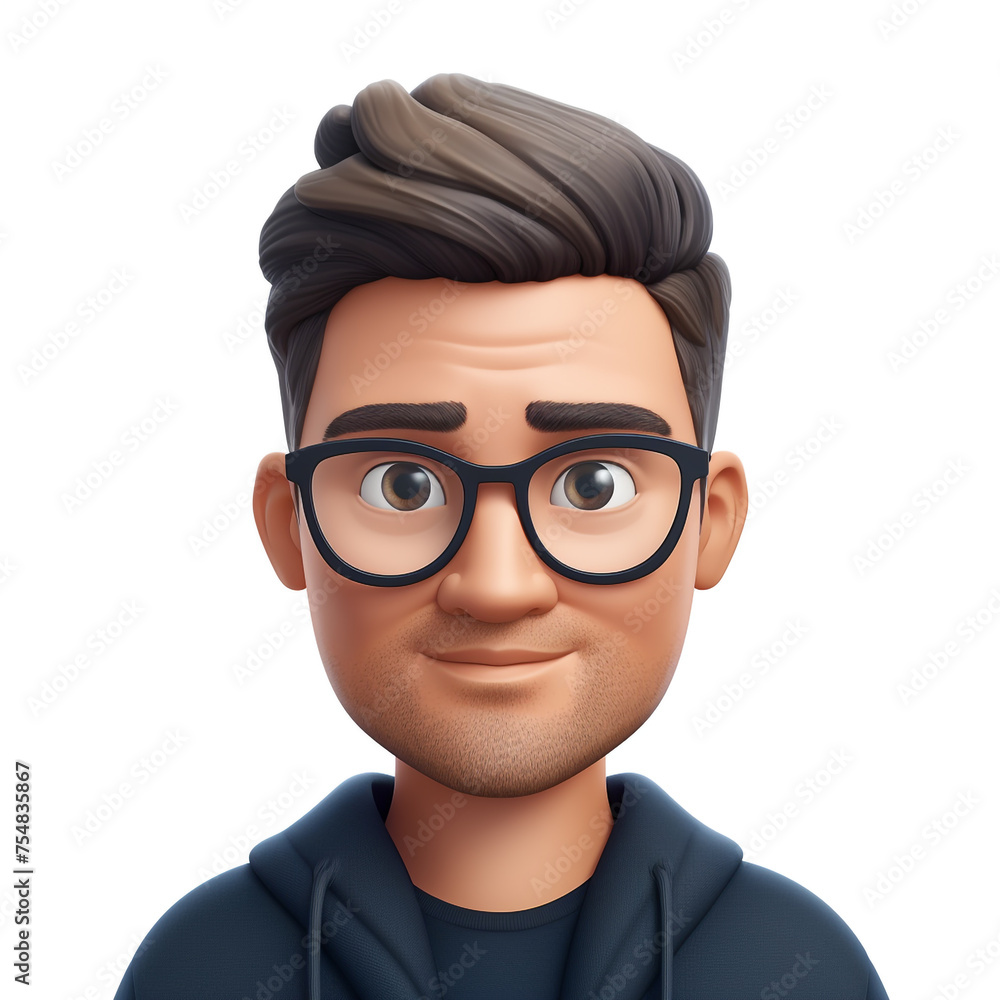 Memoji handsome man on white background сreated with Generative Ai Memoji handsome man on white background сreated with Generative Ai