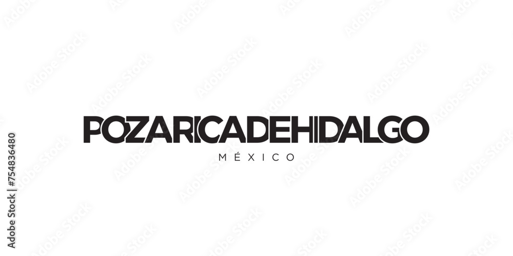 Poza Rica de Hidalgo in the Mexico emblem. The design features a geometric style, vector illustration with bold typography in a modern font. The graphic slogan lettering. Poza Rica de Hidalgo in the Mexico emblem. The design features a geometric style, vector illustration with bold typography in a modern font. The graphic slogan lettering.