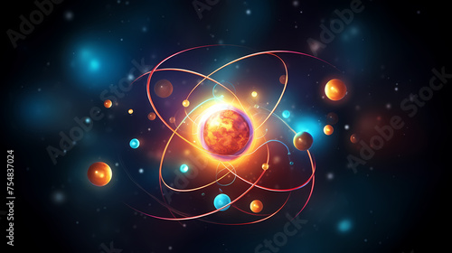 Wallpaper Mural The nucleus is the small, dense region in the center of an atom made up of protons and neutrons Torontodigital.ca