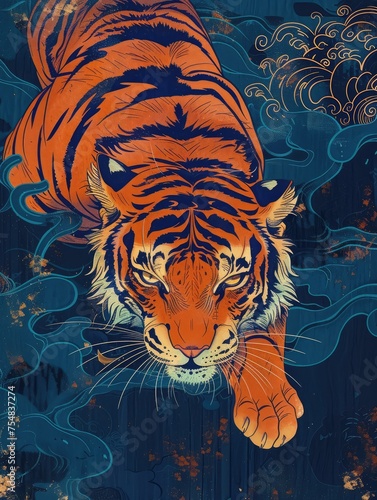tiger style japanese illustration art