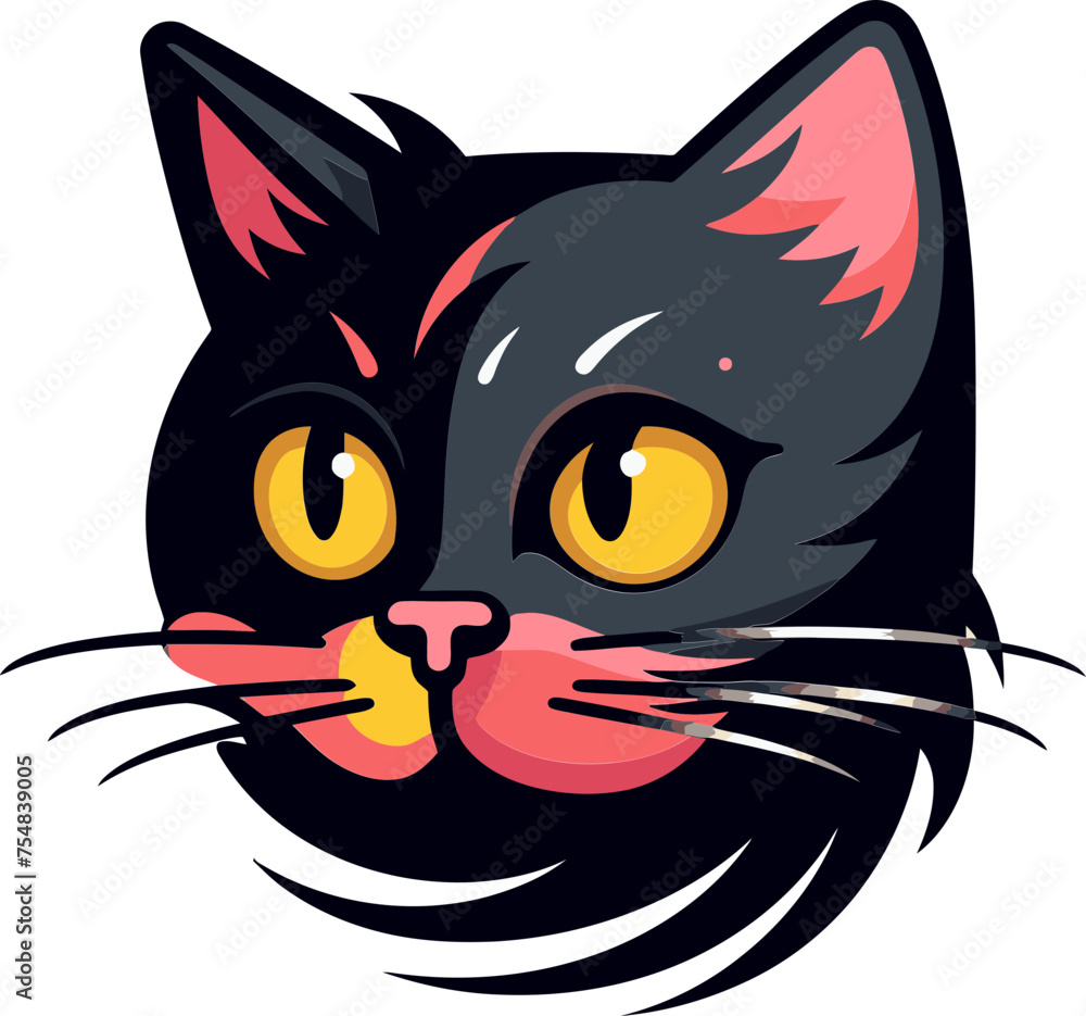 Elegant Kitty Icon Stylish Vector Illustration of a Cat Logo