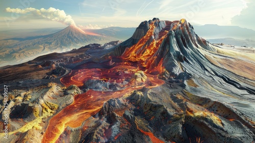 The anatomy of a volcano. A geological marvel waiting to erupt.