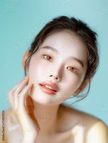 아시아인 뷰티 메이크업 모델