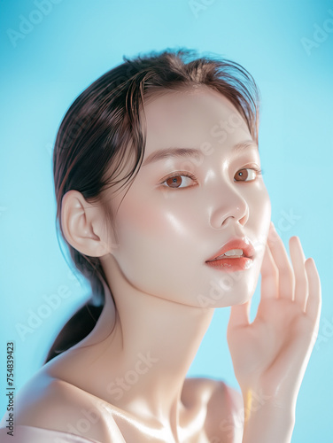 아시아인 뷰티 메이크업 모델