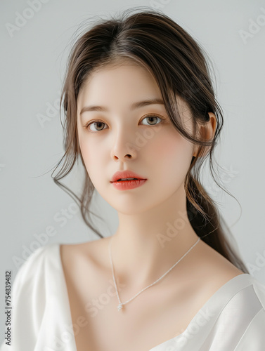 아시아인 뷰티 메이크업 모델