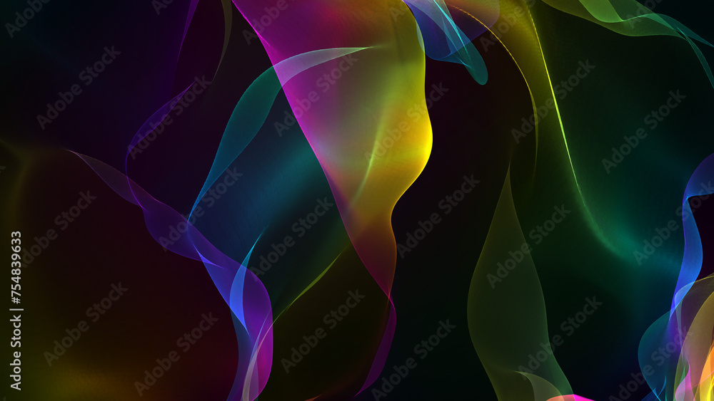 Fototapeta premium Abstract Artistic Colorful Spectrum Transparent Turbulence Wave Background