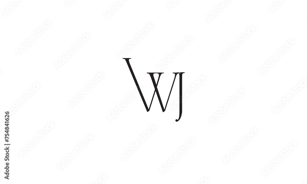 WJ, JW , J , W, Abstract Letters Logo Monogram WJ, JW , J , W, Abstract Letters Logo Monogram
