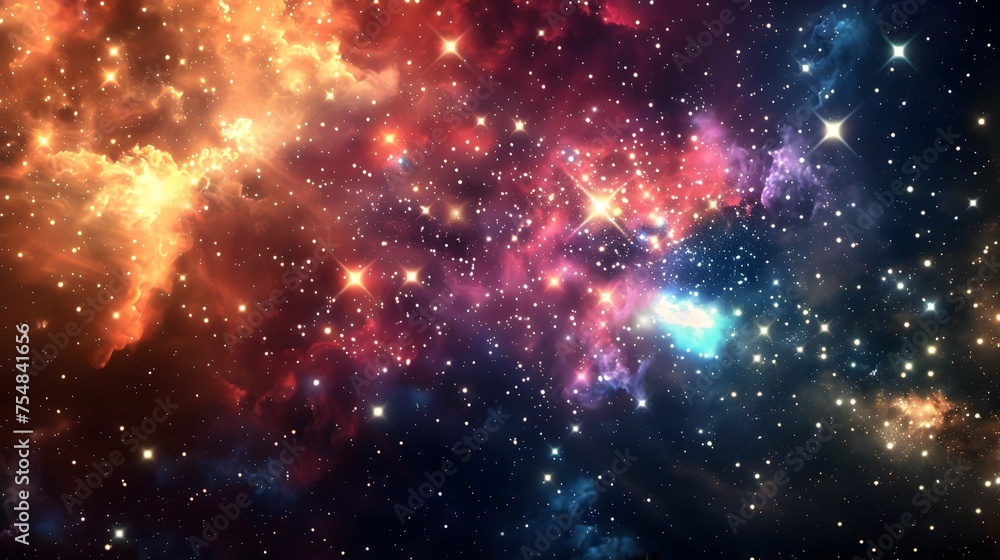 Vibrant Cosmic Nebula of Stars and Galaxies - Mesmerizing Space Backdrop
