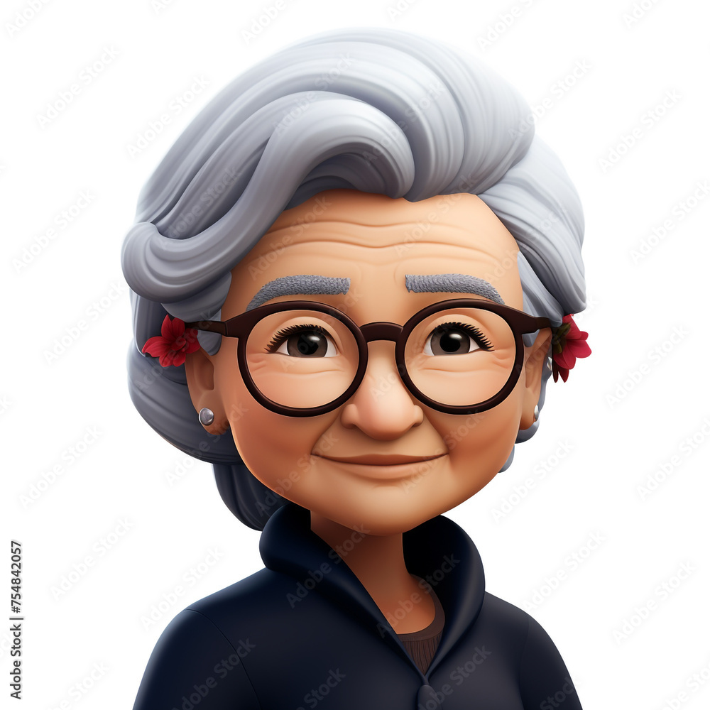 Memoji beautiful grandma сreated with Generative Ai Memoji beautiful grandma сreated with Generative Ai