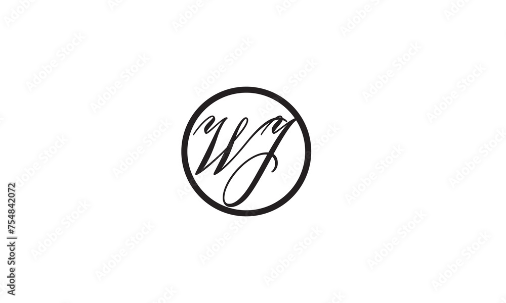 WJ, JW , J , W, Abstract Letters Logo Monogram WJ, JW , J , W, Abstract Letters Logo Monogram