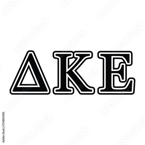 Delta Kappa Epsilon greek letter, ΔΚΕ greek letters, ΔΚΕ photo