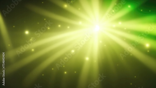 White light burst, abstract beautiful rays of lights on a  dark Green background with the color of yellow, golden sparkling backdrop, and blur bokeh © Reazy Studio