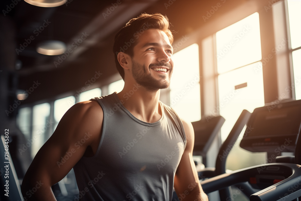 Young handsome man in sportswear in a gym Young handsome man in sportswear in a gym