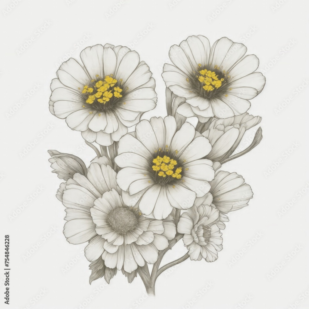 Fototapeta premium A Buttercups tattoo traditional old school bold line on white background