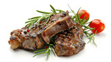 Perfectly Grilled Lamb Chop with Rosemary and Peppercorn Garnish.