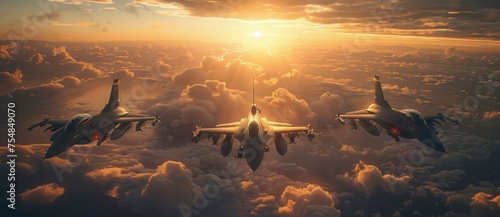 Fighter Jets on the Horizon in sky photo