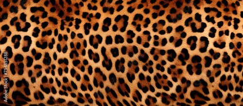 A cheetah print pattern is displayed in sharp contrast with shades of brown and black. The intricate spots mimic the unique markings of a cheetahs fur, creating a striking visual effect on a white photo