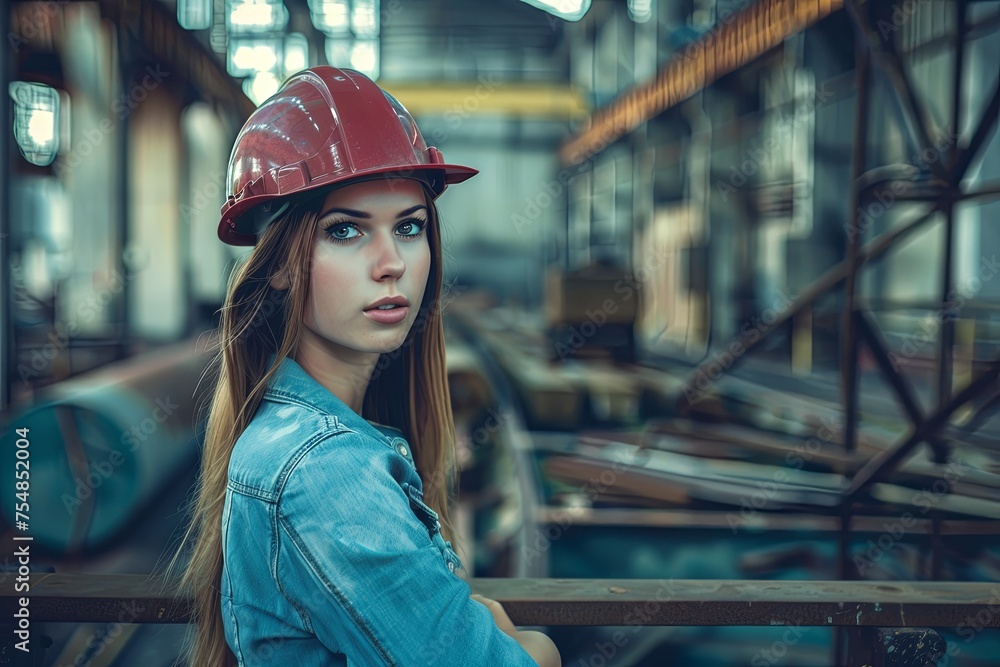 Female engineer in workshop Female engineer in workshop