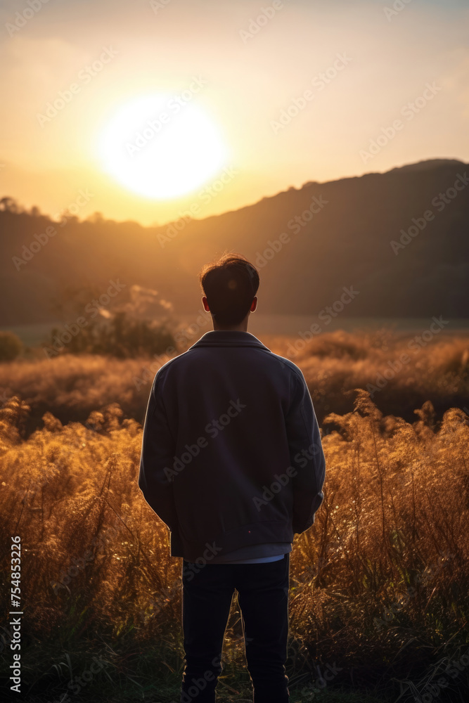 男性, 男性の後ろ姿, 夕焼け, 夕陽, 夕陽を眺める男性, 自由, 男性のシルエット, Male, male back view, sunset, sunset view, men watching sunset, freedom, silhouette of man 男性, 男性の後ろ姿, 夕焼け, 夕陽, 夕陽を眺める男性, 自由, 男性のシルエット, Male, male back view, sunset, sunset view, men watching sunset, freedom, silhouette of man