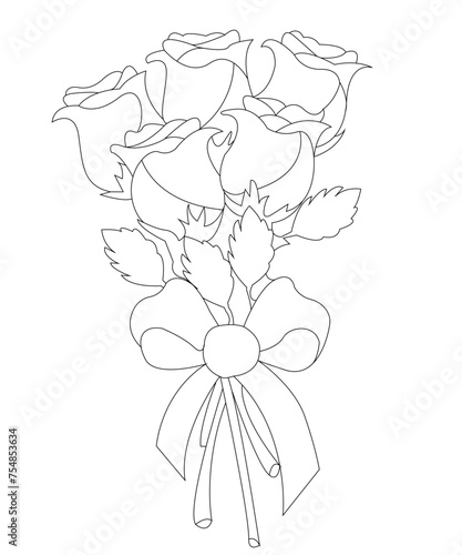 Flower Coloring Book Page For Kids