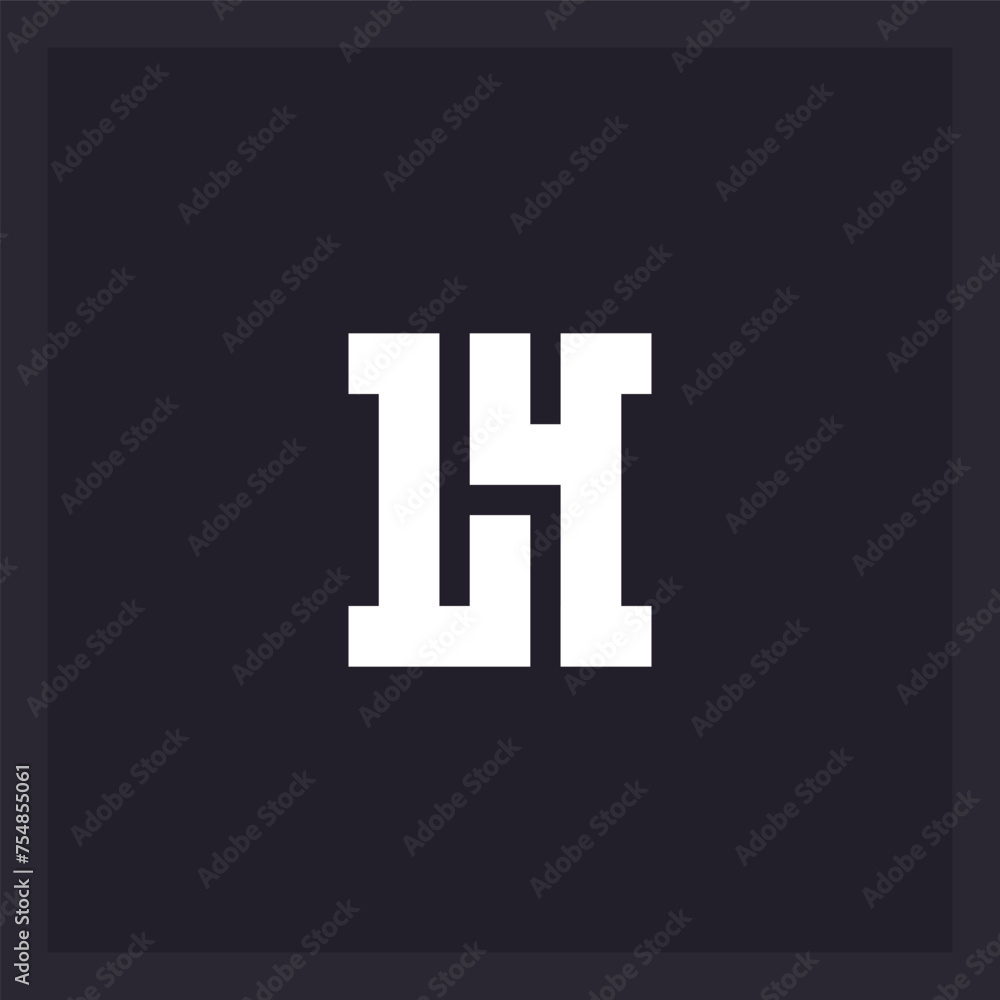 Obraz premium L4 - abstract logotype or icon. Creative combination of letter L and number 4.
