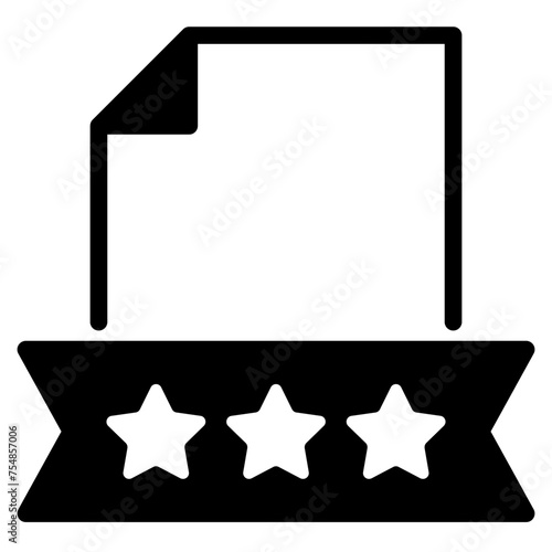 file document with rating star icon