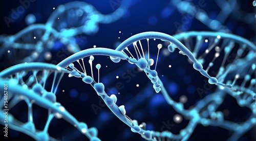 Background information on DNA genes, science, helix cells, genetics, medical biotechnology, biology. Technology blue 3D background study digital futuristic human concept health gene DNA abstract  photo