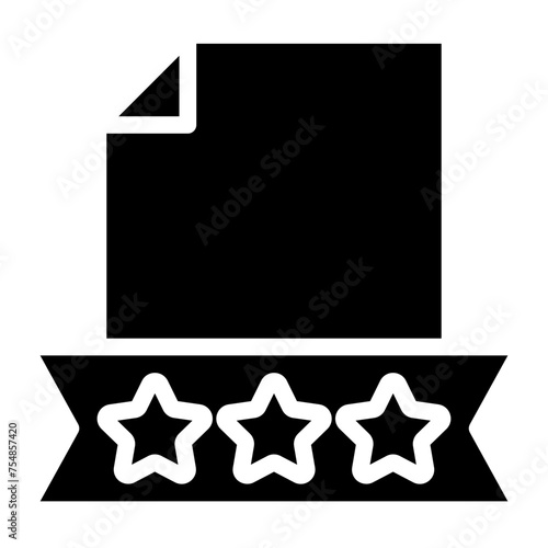 file document with rating star icon
