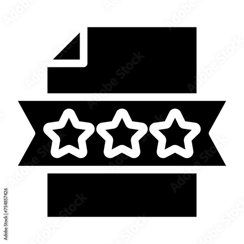 file document with rating star icon