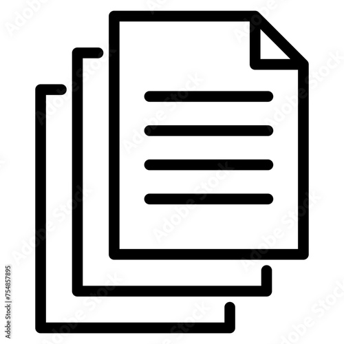 Bunch of notes or stack of documents icon